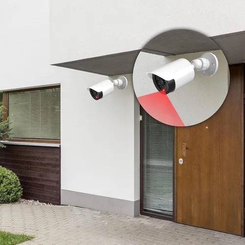 Miniatura 4 de WALI Cámara falsa de seguridad domo, cámara de vigilancia de seguridad CCTV, cámaras para interiores y exteriores, con una luz LED, calcomanías