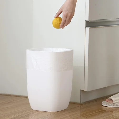 Miniatura 6 de Paquete de 2 botes de basura para baño, compactos, de 1.8 galones, pequeños, blancos, para baño, cocina, dormitorio y oficina, cubo de basura