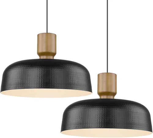 Miniatura 17 de Darkaway Accesorios de Lámparas Colgantes de Techo con Pantalla de Metal Martillado, Lámpara Colgante Moderna para Iluminación de Isla de Cocina