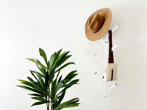 Miniatura 4 de Premium Racks - Perchero para abrigo y sombrero, diseño moderno, montado en la pared, elegante, blanco