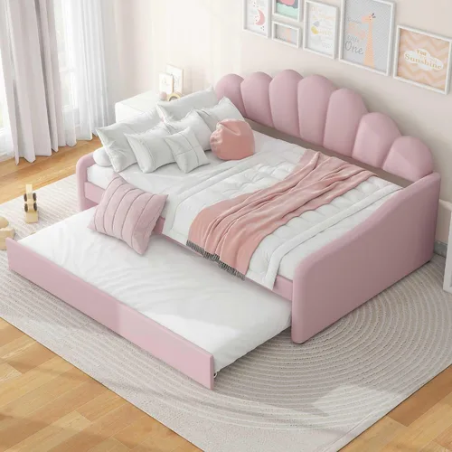 Miniatura 14 de Bellemave Cama nido de tamaño completo con cama corrediza, sofá cama, cama nido con cama corrediza para adultos, niños, niñas, adolescentes, cama