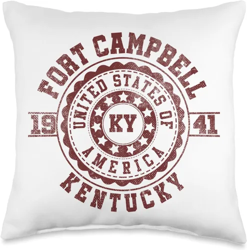 Apparel Fort Campbell Gifts & Souvenirs - Kentucky Fort Campbell KY | Kentucky | Almohada vintage de ropa de ciudad, 16 x 16, multicolor