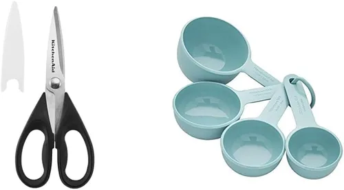 Miniatura 9 de KitchenAid Tijeras multiusos con funda protectora, pinzas de acero inoxidable de 8.72 pulgadas, color rojo y silicona, 10.26 pulgadas, rojo