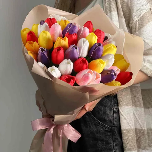 Miniatura 9 de 30 tulipanes artificiales de poliuretano, tulipanes falsos de tacto real rosa para el día de San Valentín, primavera, Pascua, hogar, cocina