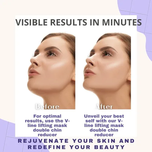 Miniatura 4 de V Line Shapped Lifting Face Mask - Máscara de hidrogel de colágeno, máscara de barbilla tensora, parche facial para reafirmar y tensar la piel