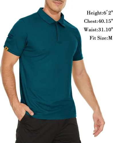 Miniatura 2 de V VALANCH Mens Polo Shirts Short Sleeve Moisture Wicking Golf Polo Athletic Collared Shirt Tennis T-Shirt Tops