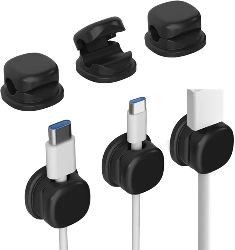 Clips magnéticos para cables, organizador de cables, soporte de alambre ajustable para escritorio, teléfono, clips adhesivos para cable de automóvil