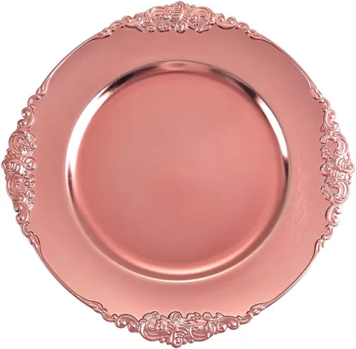Miniatura 6 de Tiger Chef Platos Base Redondos Vintage Gris Antiguo para Platos, Platos Base de Recepción de Boda para Configuraciones de Mesa, Platos Base