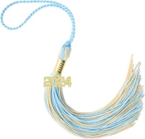 Miniatura 135 de Borla de graduación Aqua 2022, todos los colores escolares disponibles, fabricada en Estados Unidos