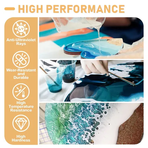 Miniatura 3 de Kit de Resina Epoxy Puduo 36OZ, Resina Epoxy Cristal Clara Recién Formulada, Resina de Arte Fuerte, Sin Burbujas, Anti-Amarilleo, Adecuada para DIY