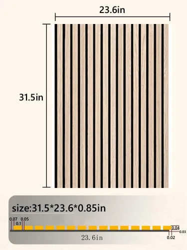 Miniatura 2 de Paneles acústicos de pared acústicos, paneles grandes insonorizados, panel de absorción de sonido acanalado 3D con acabado de madera, tratamiento