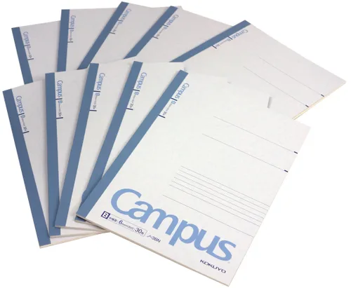 Miniatura 2 de KOKUYO Cuaderno Campus, B de 0.236 in, semi-B5, 30 hojas, 35 líneas, azul, paquete de 10, importación de Japón (NO-3BNX10)
