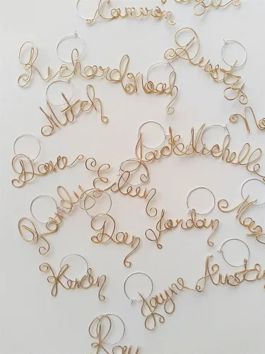 Miniatura 2 de Personalized Wine Charm Set of 6 - Bridal Party, Will You be My Bridesmaid Proposal, Guest Favors, Family Reunion Thanksgiving