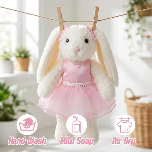 Miniatura 7 de Juguete de peluche de conejo, vestido de tutú rosa, falda de perla, cesta de Pascua, regalos para niñas, hija, sobrina, recital de baile, clase