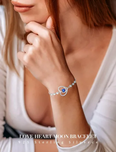 Miniatura 5 de 925 Sterling Silver Birthstone Bracelets for Women Luxurious Shiny Tennis Bracelet Jewelry Birthday Mother's Anniversary Gift for Mom Her Women