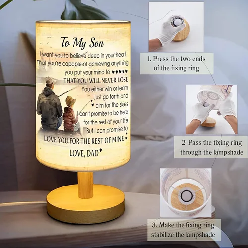 Miniatura 2 de Lámpara de mesa de pesca con texto en inglés "To My Son de papá", regalos de Navidad para hijo, regalo de cumpleaños, padre e hijo