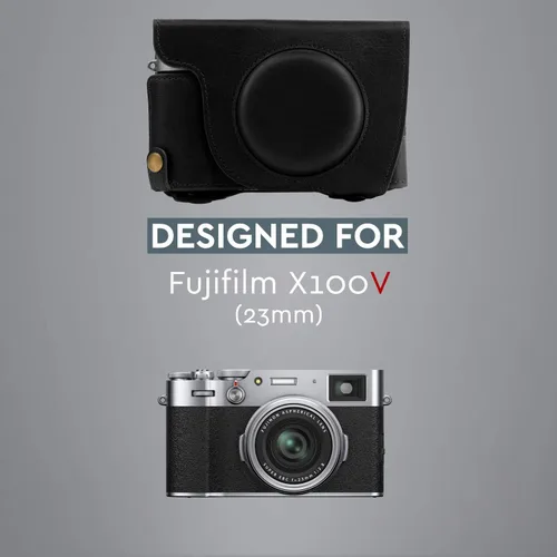 Miniatura 5 de MegaGear MG1892 Ever Ready - Funda de piel auténtica para cámara compatible con Fujifilm X100V, color negro