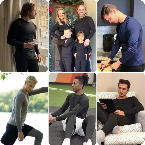 Miniatura 4 de Thermajohn Long Johns - Ropa interior térmica para hombre con forro polar para clima frío