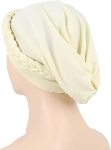 Miniatura 4 de Gorro de quimioterapia para la cabeza del cáncer étnico, bohemio, preatado, trenzado trenzado, turbante