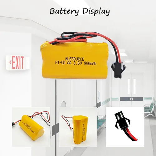 Miniatura 4 de XUNTU Batería de repuesto NiCad de 3.6V 900mAh AA ELB-B001 compatible con Lithonia ELB-B001 Lithonia EU2 LED Interstate ANIC1566 Unitech 0253799 Luz