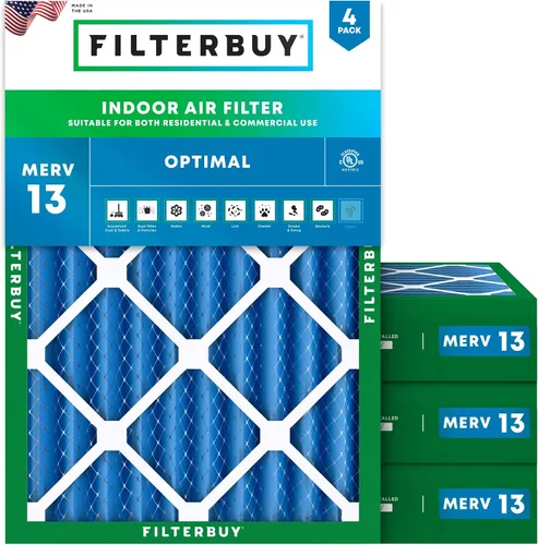 Miniatura 20 de Filterbuy Filtro de aire MERV 13 de 8 x 14 x 1 pulgadas, protección óptima contra el humo y la alergia (paquete de 4), filtros electrostáticos