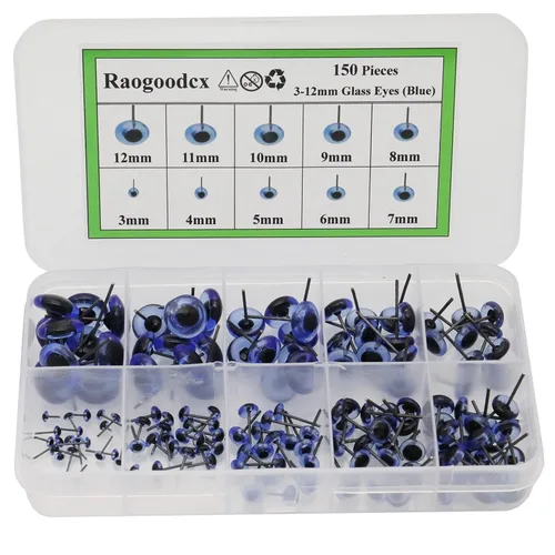 150 piezas de aguja de fieltro ojos mini vidrio azul ojos kits para muñecos de peluche muñecas fieltro de lana manualidades