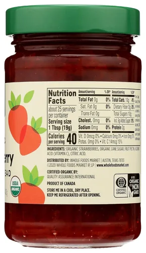 Miniatura 2 de 365 by Whole Foods Market, Crema orgánica de fruta de fresa, 17 onzas, rojo