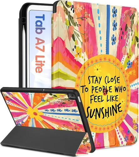 Miniatura 8 de Wazzasoft Funda para Samsung Galaxy Tab A7 Lite de 8.7 pulgadas para mujeres y niñas, funda folio femenino con citas kawaii, diseño genial, soporte