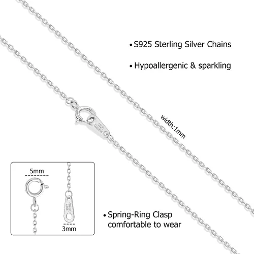 Miniatura 4 de Gacimy Cadena de cable de plata de ley 925 para mujer, 0.039 in, 0.051 in, 0.059 in, 0.071 in de ancho