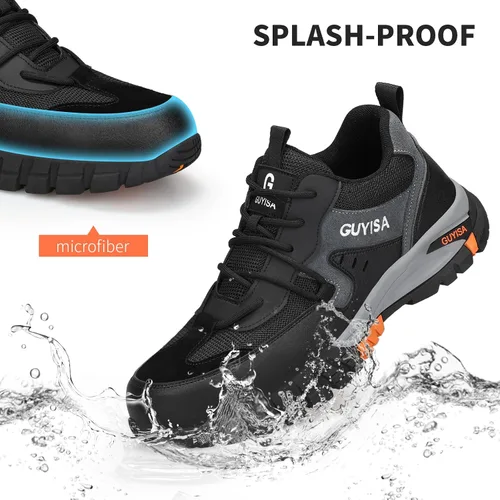 Miniatura 5 de GLANOUDUN Steel Toe Shoes for Men Outdoor Men's Work Sneakers Comfort Safety Toe Working Shoes for Men Indestructible Industrial Construction Shoes