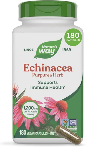 Nature's Way Echinacea Purpurea, 1,200 mg por porción, 180 VCaps