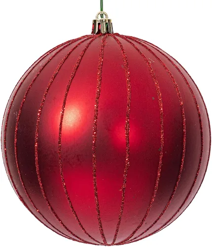 Miniatura 52 de Vickerman Adorno navideño de bola de avena mate con purpurina de 5 pulgadas. Incluye 4 piezas por bolsa.
