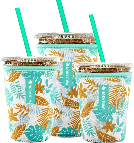 Miniatura 13 de Funda aislante de café helado reutilizable para bebidas frías y fundas de neopreno para tazas de café frío, funda más fría de 16 a 32 onzas
