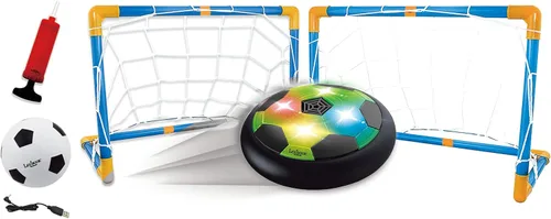 Lexibook Aerofoot, disco de fútbol Hovercraft, 2 porteros, bomba y pelota inflable incluida, se desliza fácilmente, rápido y dinámico, efectos de