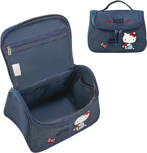 Miniatura 19 de AmBealla Bolsa de maquillaje grande impermeable con soporte para brochas de maquillaje, lindo organizador de maquillaje impreso para mujeres que