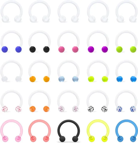 Retenedor de tabique de plástico transparente, anillos flexibles para labios, joyería de piercing sonriente, aretes Daith para cirugía deportiva de