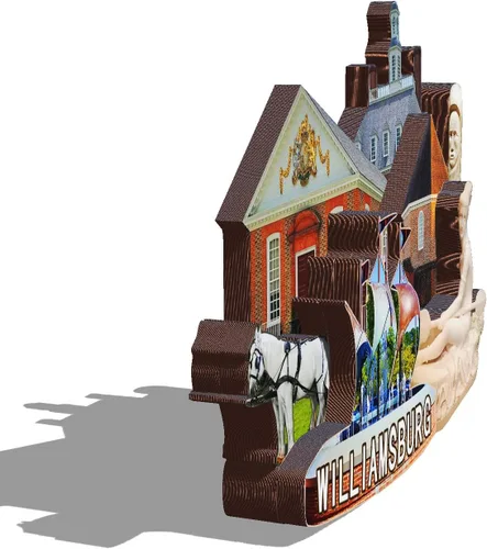 Miniatura 2 de Imán de madera de Williamsburg de los Estados Unidos 3D para nevera, recuerdos coleccionables, decoraciones artesanales hechas a mano