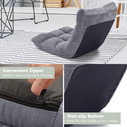 Miniatura 7 de S AFSTAR Silla reclinable acolchada ajustable de 14 posiciones con cómodo soporte de espalda y funda agradable a la piel, ideal para leer, jugar