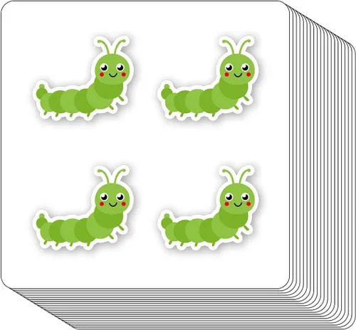 Calcomanías Caterpillar de 1 pulgada para álbumes de recortes, artes, manualidades, manualidades para niños, calendarios, diarios, paquete de 80