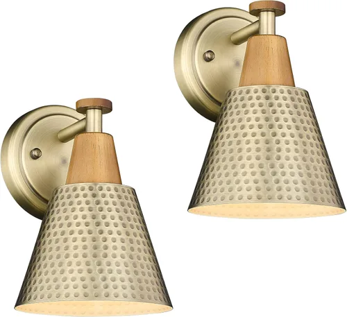 Miniatura 25 de FEMILA Apliques de Pared de 1 Luz Vintage, Apliques de Pared Industriales de Latón Antiguo, Juego de Luces de Cambiador de Baño Individual, Lámpara