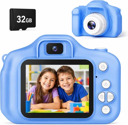 Cámara de juguete para niños, regalos de Navidad, cumpleaños, festival para niños de 3 a 10 años, cámara de video digital HD para niños pequeños con