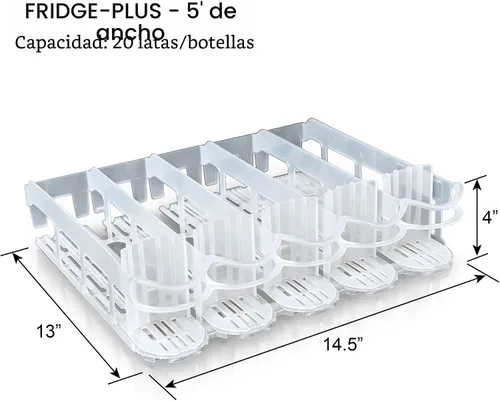 Miniatura 2 de Display Technologies, Fridge-Plus Organizador de bebidas para almacenamiento en el refrigerador, dispensador de latas de soda y organizador de latas