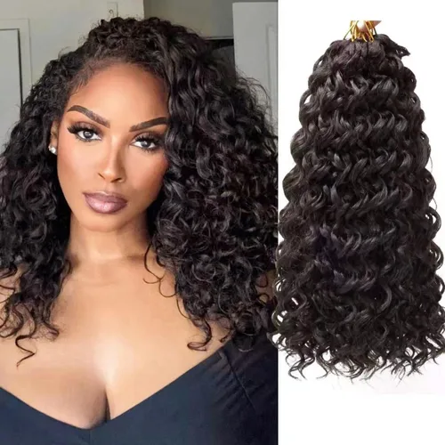 Miniatura 23 de GoGo Curl Crochet Hair 18 pulgadas onda de agua pelo sintético bohemio ganchillo trenzado jengibre onda profunda extensiones de cabello trenzado