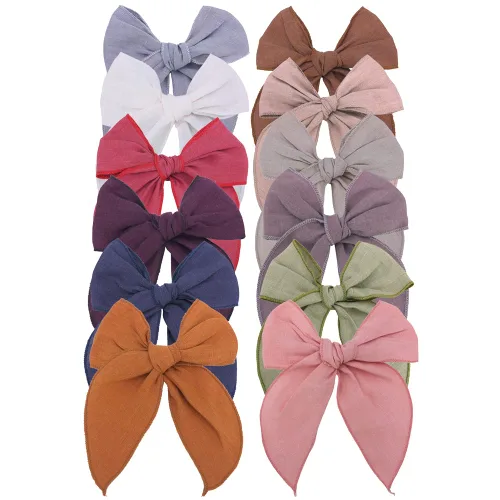 Miniatura 9 de Pinzas para el cabello con lazo de pana Fable para bebés, niñas y mujeres, grandes pinzas con lazo de terciopelo, accesorios para niños pequeños