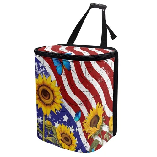 Miniatura 13 de Basurero para automóvil con tapa, bolsa de basura para colgar del automóvil, a prueba de fugas, portátil, papelera, sedán, accesorios