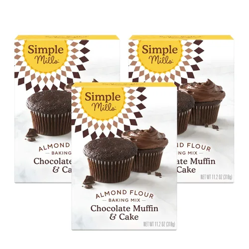 Miniatura 8 de Simple Mills, Mezcla de harina de almendras para magdalenas y pasteles de chocolate, 11.2 onzas
