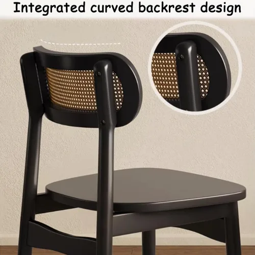 Miniatura 5 de YVYKFZD Solid Wood Dining Chairs Set, Armless Kitchen Chairs, Dining Room Chair with Rattan Backrest, Comfy Side Chair, for Living Room, Bedroom
