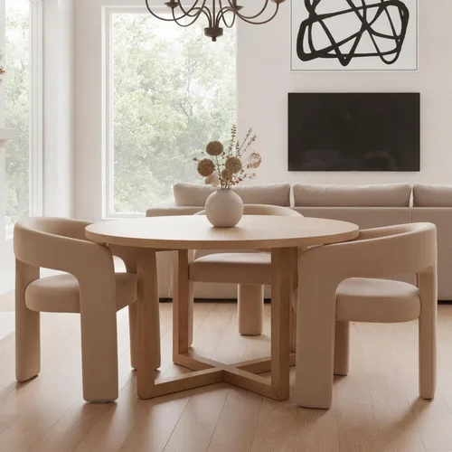 Miniatura 45 de HNY Silla moderna de cocina y comedor de estilo barril, silla de acento tapizada en cuero sintético PU con brazo, silla de lado de 47 cm de ancho
