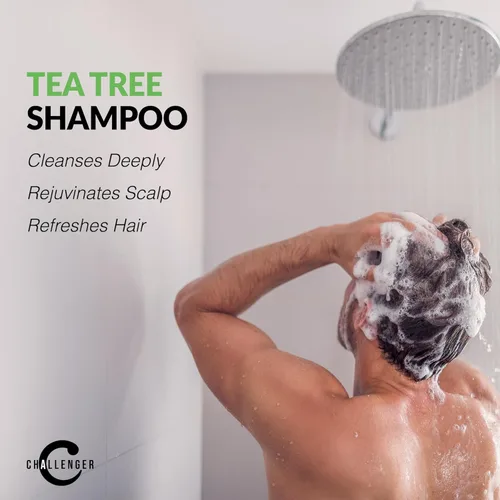 Miniatura 2 de Challenger Combo de champú y acondicionador de menta para árbol de té Producto de ducha para hombre Para picazón y cuero cabelludo seco