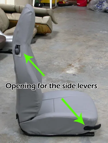 Miniatura 4 de Iggee Fundas de asiento delantero de piel sintética negra y gris diseñadas para Porsche 911 928 944 968 1985-1998 Negro/Gris